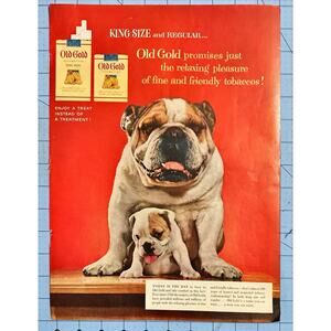 1954 Old Gold Cigarettes Bulldogs VINTAGE PRINT AD